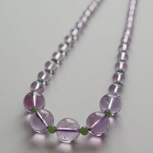 Handmade Natural Crystal Necklace | Amethyst 💜 & Jade 💚